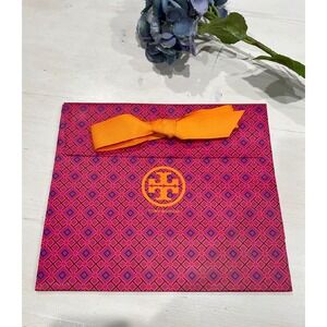 Tory Burch Gift Bag Shopping Tote Orange Bow Pink Geometric Print‎
